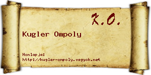 Kugler Ompoly névjegykártya